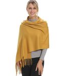 Women Pashmina Scarf Wrap Shawl, Earthy Yellow Cashmere Soft Wool, Travel Blanket Accessories, Evening Wedding Party, Mom Grandma Best Friend Sister Wife Girlfriend Christmas Christian Good