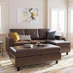 HONBAY Faux Leather Sectional Couch