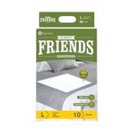 Friends Classic Large Disposable Underpads for Adults (60x90 cm) | 10 Count | Highly Absorbent | Unisex | Rash Protection | Converts Liquids to Gel | Cottony Soft | Anti-Bacterial & Leak-Proof