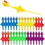 Namii W Slingshot Chicken Rubber Chicken Flick Chicken Flying Chicken Flingers Stress Gag Toys, Rubber Chicken Slingshot Funny Christmas Stuffers Easter Chicks Novelty Gifts (Multi-Color 30 Pcs)