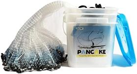 BasicGear Pancake Cast Net , 8ft Radius with 3/8 inch Mesh, Pure Lead 1.25LB for Freshwater and Saltwater, Professional Grade and Upgraded Material , Throw Style for Bait Trap Fish