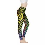 Bulopur Rose Women Yoga Pants High Waist, Workout Leggings Tummy Control, Butterfly Full Length Pant for Sports Running Gym, Gradient Zebra Print, Large