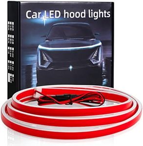 HConce 79 Inches Car Hood Light Strip,Dynamic Car LED Strip Light,Exterior Flexible Headlight Waterproof Daytime Running Light Strip for Cars,Trucks,SUVs(White Light)