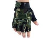 4-13 Y Kids Half Finger Gloves Boys Girls Anti-slip Sport Tactical Mittens Long Keeper (Camo, S)