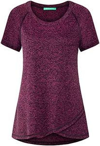 Kimmery Womens Workout Tops for Women Tops for Women Casual Summer Tops Athletic Tops for Women Yoga Tops Summer Shirts Purple Red 2XL