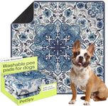 PetSpy Washable Pee Pads for Dogs - Waterproof Reusable Puppy Pads No-Slip Surface - Stylish Dog Potty Training Pads Protect Against Leakage (Ornament, 1 Pack - 72" x 72")