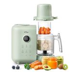 Bear Baby Food Blender with Two Layer Steam Baskets, 6 Multifunctions Food Processor Steamer Puree Blender, Baby Food Maker with Bottle Warming,Sterilizing and Auto Cleaning Function, BPA-Free