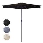 MIADOMODO® Garden Umbrella - 3 m in Diameter, Height Adjustable, Water-Repellent Polyester, Cream/Light grey/Black - Patio, Outdoor, Sun, Overhanging, Offset, Banana Parasol, Sunshade (Black)