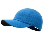 GADIEMKENSD Running Hat for Women Dry Fit Baseball Caps Lightweight Hiking Cap with Reflective Brim Breathabel Cooling Ponytail Hats for Golf Hiking Tennis Workout Gym Blue