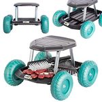 UPP Gardening Seat on Wheels | Rolling Weeding Stool for Backpain-Free Gardening | Garden Cart With Seat and Storage Tray for Hand Tools | Lightweight Rolling Seat for Easy Manoeuvrability