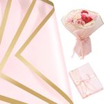 25 Sheets Pink Flower Wrapping Paper, Valentines Bouquet Wrapping Paper Waterproof Floral Paper for Gift Box Packaging Florist Supplies Graduate Valentine's Day Mother's Day Crafts DIY