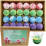 Bath Bombs for Women. 24 Moisturizing Bath Sets for Women Gift- Best Gifts for Mom Wife, Friends! Floral Bath Fizzies Party Favors, Organic Bath Bombs for Her -