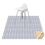 51inch Splat Mat for Under High Chair/Arts/Crafts WOMUMON Washable Spill Mat Water-Resistant Anti-Slip Floor Splash Mat Portable Play Mat and Table Cloth (Arrow)