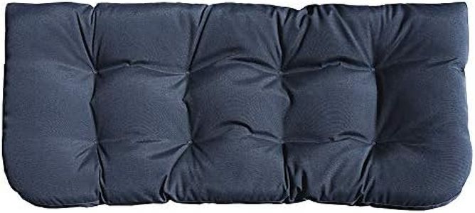 Sewker Indoor/Outdoor Tufted Swing Bench Cushions, 44"x19" for Wicker Loveseat Porch Swing Cushions, Patio Chair Furniture Replacement Cushion - Dark Blue