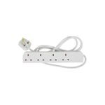 Mercury | UK 4 Gang Extension Lead | White 2.0m