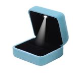 GBYAN Velvet Ring Box with LED Light Jewelry Display Gift Box for Proposal,Engagement, Wedding