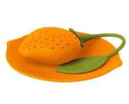 Trudeau Silicone Tea Steeper / Infuser with Lid Set (Orange)