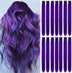 16Pcs Colored Clip in Hair Extensio