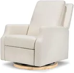 Namesake Crewe Recliner and Swivel Glider in Ivory Boucle with Light Wood Base, Greenguard Gold Certified