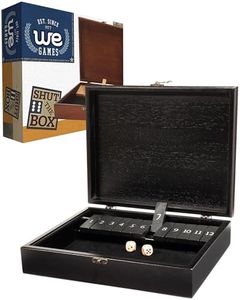 WE Games 12 Number Shut The Box Board Game- Black Stained Wood Box with Lid