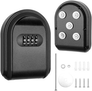 COITEK Magnetic Key Holder with Lock, Magnet Key Lock Box Hidden Under Car, Secure 4-Digit Combination with Resettable Code For for Indoor, Outdoor Store Car Key, Door Key (Black)