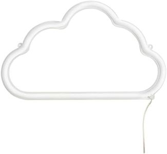 Amped & Co Cloud LED Neon Light, Wall Hanging Room Decor cloud, White, 16 x 9.5 inches, 7ft Clear Cord With OnOff Switch, Home Decor LED Neon Signs For Unique Rooms