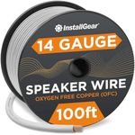 InstallGear 14 Gauge AWG Speaker Wire Cable (100ft - White) | White Speaker Cable | Speaker Wire 14 Gauge | Marine Wire 14 Gauge Wire for Outdoor, Automotive, and Marine