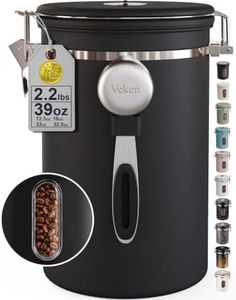 Veken Coffee Canister with Window, 39OZ Large Airtight Stainless Steel Jars