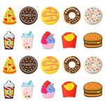 Stiesy 10Pcs 10 Styles Food Silicone Beads Ice Cream Cookies Silicone Focal Beads Donut Pizza Spacer Beads for DIY Crafts Bracelet Necklaces Jewelry Making