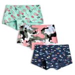 Real Basics Girls Cotton Boyshorts (Pack of 3)(MILBLPDONT_Multicolored_9-10 Years)