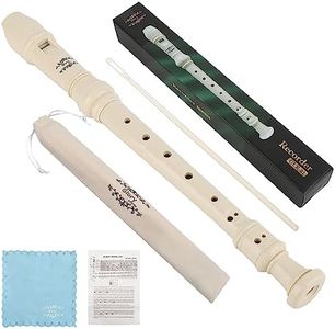 Glory Soprano Recorder Instrument for Beginner, German Fingering C Key Recorder Instrument,Beige