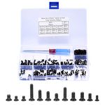 360 Pcs Screws and Bolts Set, Laptop Computer Screw Kit, Flat Head Fastener Screw Assortment Set with Screwdriver, Replacement Self-taping Screw Assortment Set for Computer, PC, Electronic