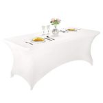 LZY Spandex Fitted Stretch Table Cover for 6 ft or 4ft or 8ft Folding Table, Rectangular Cocktail Tablecloth, Perfect for Party or Banquet
