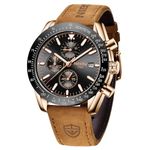 NIBOSI Men's Watch Analog Silicone Quartz Black Wrist Watch for Men Business Waterproof Sport Stainless Steel Dress Watch with Calendar