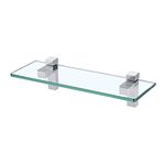 KES Bathroom Glass Shelf 8mm Extra Thick Tempered Glass Shelf, Shower Organizer Holder Rectangular Glass Storage Shelf Wall Mount Polished Chrome, BGS3201S35