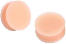 Decentraland 2 Pcs Flesh Skin Tone Silicone Ear Gauge Plugs Body Piercing Jewelry 8g(3mm), Style, 16mm (5/8"), Silicone, no gemstone