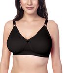 SIMONI Cross Fit Polycotton Non-Wired Non-Padded Full Coverage Cups Comfortable Regular Seamless Everyday T-Shirt Bra for Women/Girls (Black, 40D4)