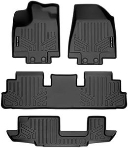 SMARTLINER Custom Fit Floor Mats 3 Row Liner Set Black Compatible with 2022-2023 Nissan Pathfinder (8 Passenger Models Only) / Infiniti QX60 (7 Passenger Models Only)