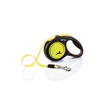 Flexi New Neon Cord Yellow Extra Small 3m Retractable Dog Leash/Lead for dogs up to 8kgs/18lbs