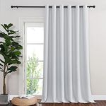 NICETOWN Patio Door Curtain Room Darkening Drapes, Grommet Light & Heat Blocking Room Divider Curtain Panel Window Drape for Bedroom/Living Room (Greyish White, W80 x L90, 1 Panel)