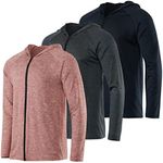 3 Pack: Men’s Big & Tall Track Dry Fit Long Sleeve Full Zip Up Hoodie Track Windbreaker Workout Running Jacket Sports Casual Outdoor Hiking Active Gym Athletic Pullover Plus Sweatshirt- Set 4, 3X