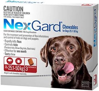 Nexgard Flea and Tick Chewable Tablets for Dog Extra Large 25.1 - 50 kg, Red (Pack of 3)