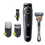 Braun Beard Trimmer BT3240, Beard Trimmer for Men and Hair Clipper, 39 Length Settings, Black/Blue, 1 Count