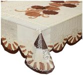 Kuber Industries Center Table Cover|Cotton Center Table Cover for Living Room|Table Cloth for 4 Seater|BROWN