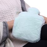 CareSoul Hot Water Bottle with Soft Velvet Cover, Small Size Classic Hot Water Bag for Pain Relief, Neck and Shoulders, Feet Warmer, Menstrual Cramps, Hot and Cold Therapy, (Mint Green, 2 Litre)