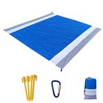 Gadom Beach Picnic Blanket, Extra Large Beach Blanket Picnic Blankets, 210x200cm Pocket Blanket Waterproof Washable Beach Mat With 4 Fixed Nails Beach Blanket For Beach Park Camping Travel Hiking