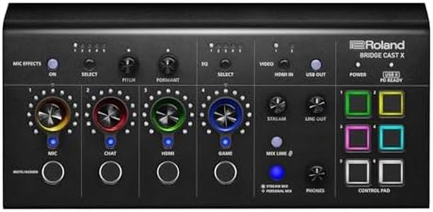 Double table de mixage de gaming & enregistrement vidéo BRIDGE CAST X Roland | Interface de streaming audio professionnelle pour gamers en ligne et autres diffuseurs de contenus | DSP matériel 32 bits