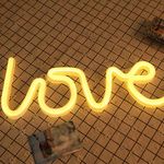 Sanjis Enterprise Love Neon Sign for Bedroom Party Supplies Battery Neon Light for Wall,led Neon Wall Signs Room Decoration AccessoryTable Decoration