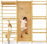 Avenlur Walnut Modular 9-in-1 Swedish Ladder Wall Gym, Kids Climbing Wall