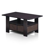 Furinno Andrey Coffee Table with Bin Drawer, Dark Walnut, 80 (W) x 39.6 (H) x 48.3 (D) cm